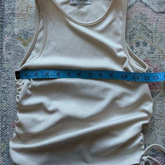 ASOS In The Style Beige Rouch Cropped Tank Size 6 Medium - Picture 7 of 7